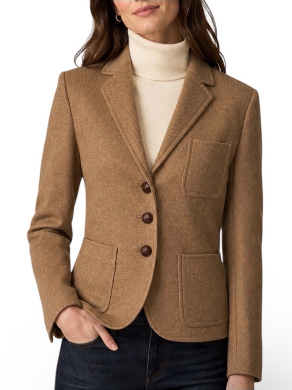 J. Crew Y2K Camel Tan Scottish Wool Equestrian Preppy Old Money Robert Noble 4P